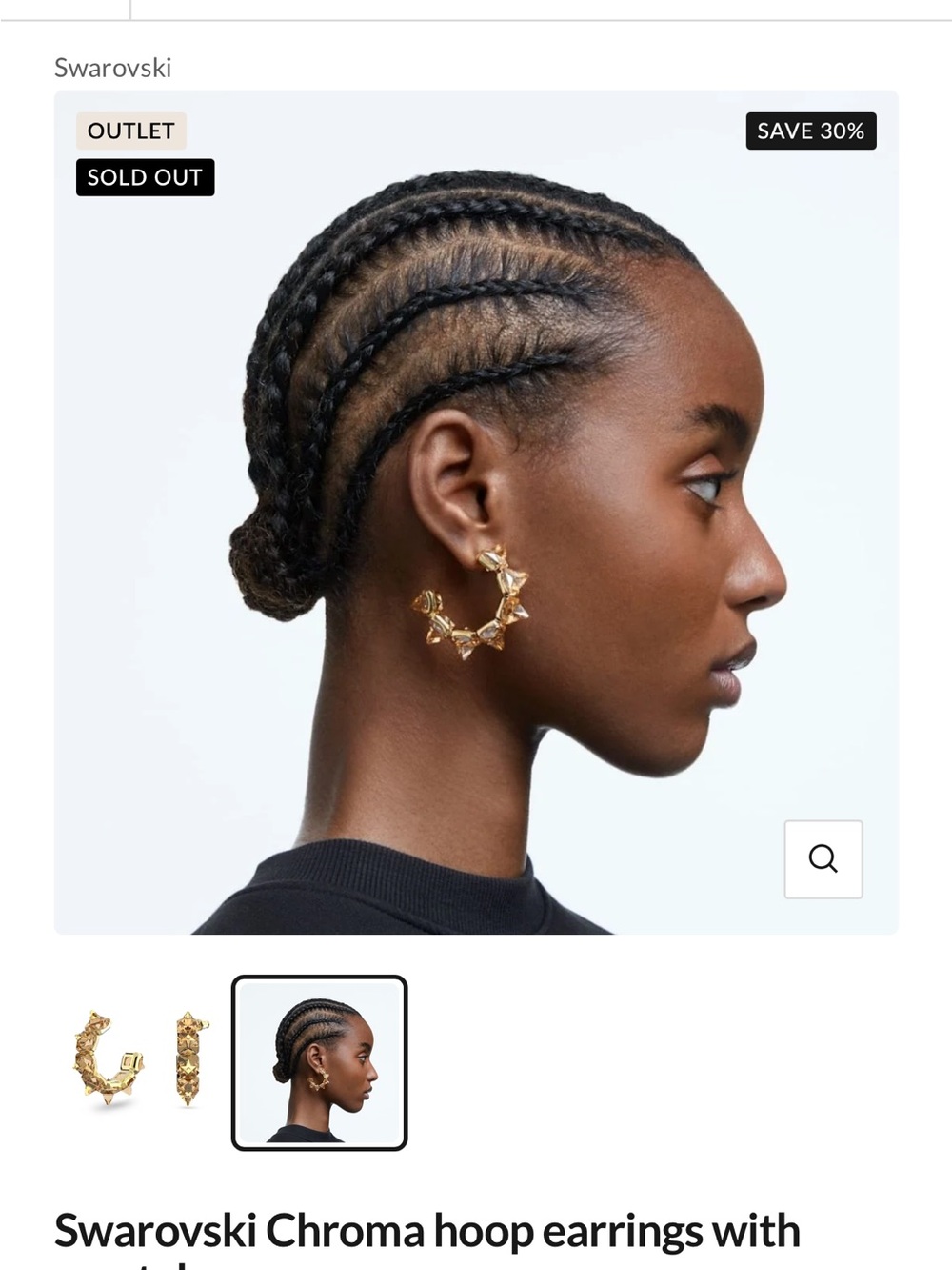 Swarovski Chroma Collection. Champagne Crystal Hoop Earrings